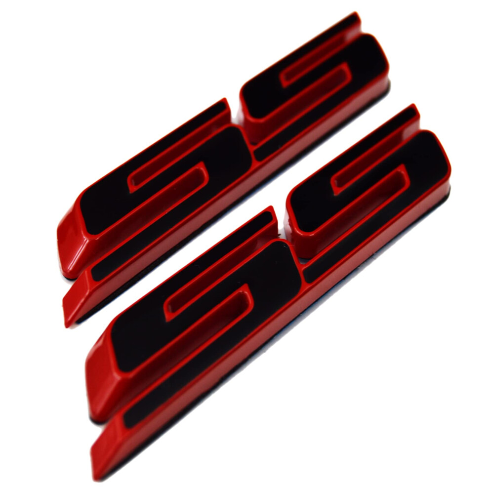 (Set Of 2) Slant Ss Grill Side Fender Trunk Emblem Badge Decal With Sticker For Chevy Impala Camaro 2010 2011 2012 2013 2014 2015 2016 2017 [R Cobalt 623478464817