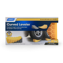 Camco 44423 Curved Leveler with Wheel Chock, 1 Pack