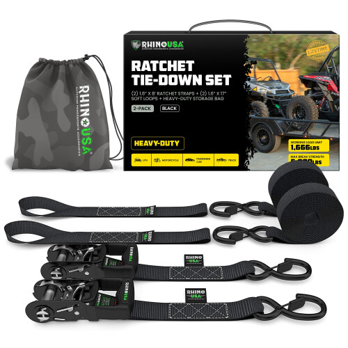 Rhino USA Ιμάντες Ρύθμισης Βαρύτητας (2-Pack) - 1.6 Ίντσες x 8 Πόδια (5,208lb Αντοχή)