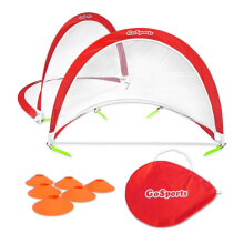 GoSports Draagbare Pop Up Voetbaldoelen voor Tuin - Voor Kinderen & Volwassenen - Set van Twee 4 ft Netten met Trainingsconen