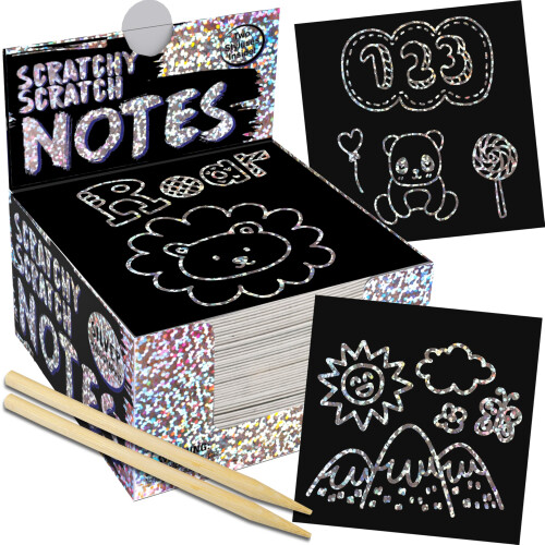 PURPLE LADYBUG Silver Holographic Scratch Art Mini Notes - Great Chris