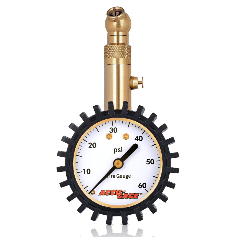Accu-Gage Rs60xa Professional Tire Pressure Gauge With Protective Rubber Guard (60 Psi) 852678881685