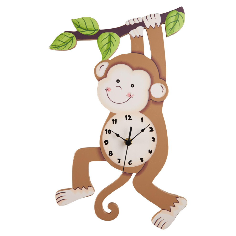 Fantasy Fields Kids Monkey Wall Clock Animal Themed Sunny Safari By
