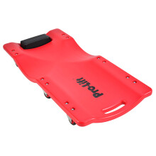 Pro-Lift Mechanic Plastic Creeper 36 Inch - Blow Molded Ergonomic HDPE Body with Padded Headrest - 300 Lbs Capacity Red