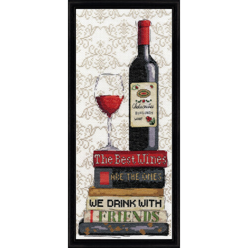 Kit per Punto Croce Tobin Vino Rosso, Multicolore