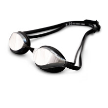(Silver-Black) Occhialini da nuoto Arena Python Mirror Design idrodinamico Ampia visione Vestibilità perfetta