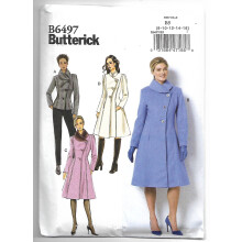 Butterick Patterns 6497 B5, Miss Petite Jacket and Coat,Sizes 8-16, Tissue, Multi-Colour, 17 x 0.5 x 22 cm