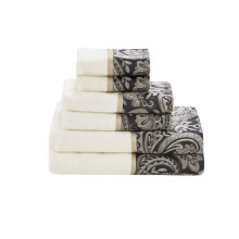 Madison Park Aubrey Ensemble de serviettes de bain luxueuses 100 % coton, trs absorbantes, schage rapide, motif cachemire, qualit htelire et