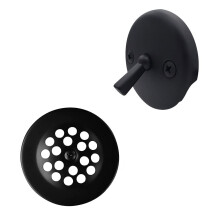 Westbrass R92-62 Set di finiture per vasca con leva di sgancio da 3-1/8"" con frontalino di troppopieno a 2 fori Nero opaco