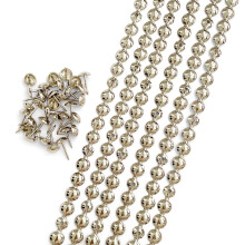 Let's Decorate 10 Meters D9.5mm Nickel Plated Decorative Nail Strips/Nailhead Trims Upholstery Sofa Tacks Loosing Tacks Matched (A:9.5mm Nickel)