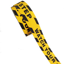 Sort Gul Anti-Slip Tape Trykt""""Se dit skridt"""" 1,97 tommer x 16,4 fod Anti-Slip Tape Gulvtape Trapper Tape Sikkerhedstape Roll (Sort Gul)