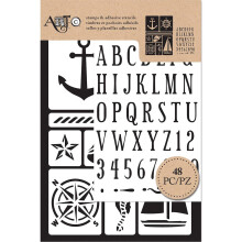 Art-C 28840 Set nautische stempels en zelfklevende stencils
