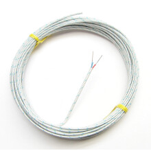 Cavo per termocoppia tipo T AWG 24 Tipo solido T w. Isolamento in fibra di vetro intrecciata - 10 iarde