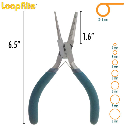 Pinza Loop Rite Beadsmith, anelli 2-8mm, crea forme rotonde, attrezzo per Oreficeria e Decorazioni 1
