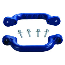 Maniglie di sicurezza per set da gioco in plastica blu | Una coppia | Compatibile con la maggior parte dei set di altalene in legno | Hardware in