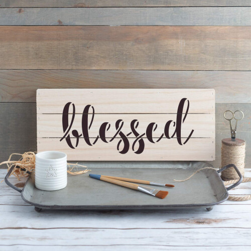 Blessed Stencil - Blessed Wood Sign Stencils Blessed Script Blessed House Sign Blessed Stencil 2
