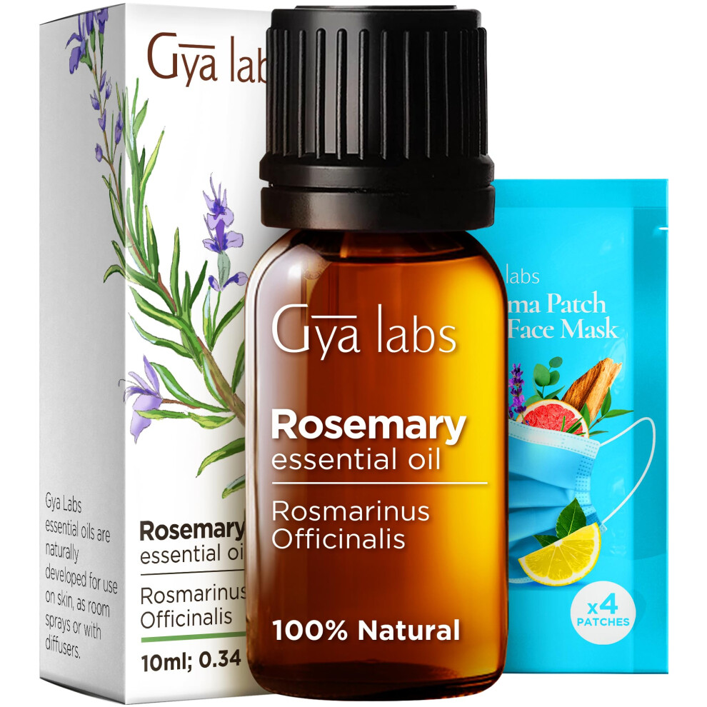 Gya Labs Rosemary Essential Oil 10 Ml - 100% Pure, Undiluted, Natural & Therapeutic Grade For Aromatherapy, Skin And Relaxation