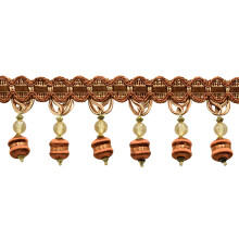 3"" (7,5 cm) Long Noblesse Collection helmill koristeltu tupsuhapsu (BFH3) toffeenruskea monivrinen #08 (vaaleanruskea suklaanruskea) 5 jaardia (15