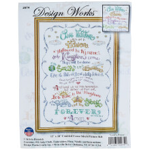 Design Works Crafts Prega del Signore, Kit Ricamo a Punto Croce 12 x 18, Multicolore