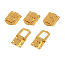 dophee 5Pcs Toggle Catch Lock, Gouden Retro IJzeren Decoratieve Hasp Slot met Schroeven voor Kist Koffer Sieradenbox, 1.18"