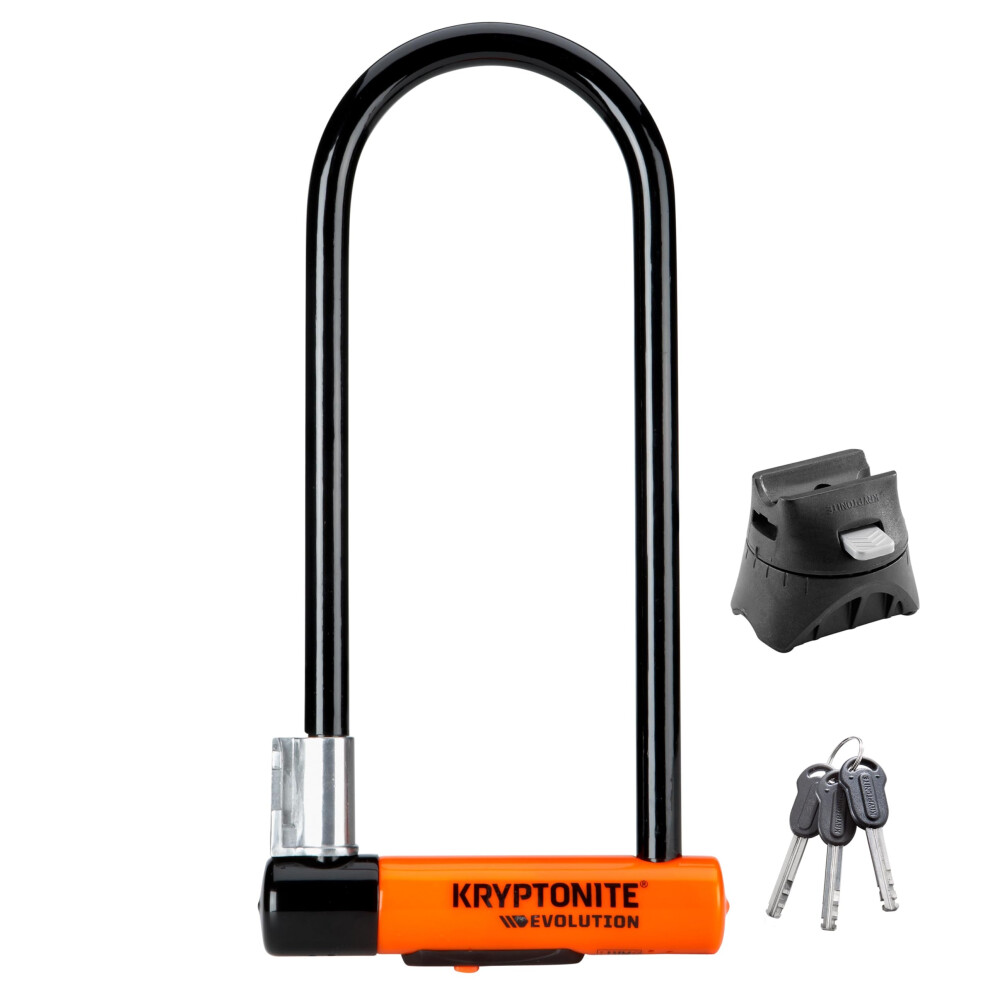 Kryptonite Evolution Lock with Flex Frame U-Bracket - Orange, Long Shackle