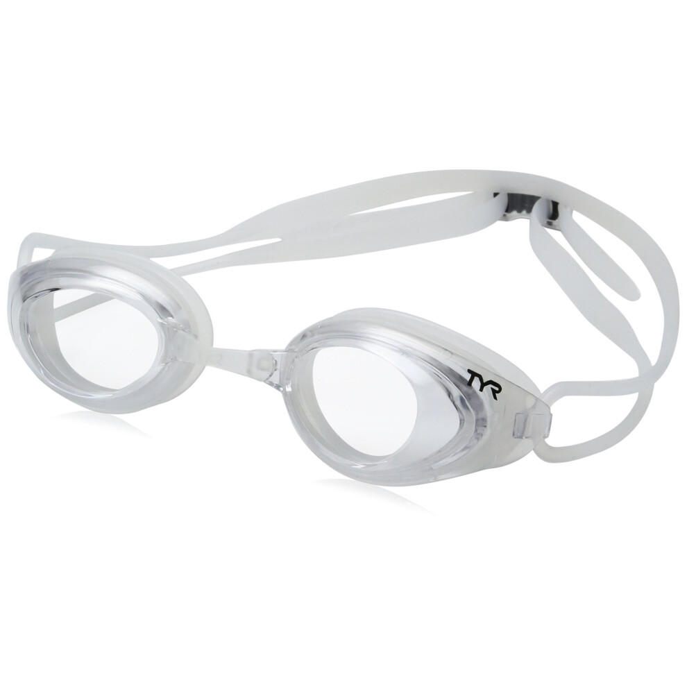 Tyr Unisex Adult Blackhawk Racing Low Profile Swimming Goggles - Clear/Clear/Clear, Medium