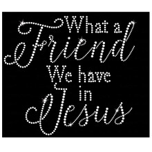 Vilken vn vi har i Jesus! Sparkly Iron-on Rhinestone Crystal T-Shirt Transfer frn JCS Rhinestones