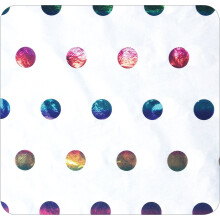 Jillson Roberts Hot Stamped Tissue Verkrijgbaar in 5 kleuren Metallic Rainbow Dots, 24 vellen (HD86)