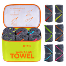 4Monster 6-pack mikrofiber campinghandduk Snabbtorkande superabsorberande resehandduk med vattentt vska Ltt bthandduk fr husbil Sport Gym St