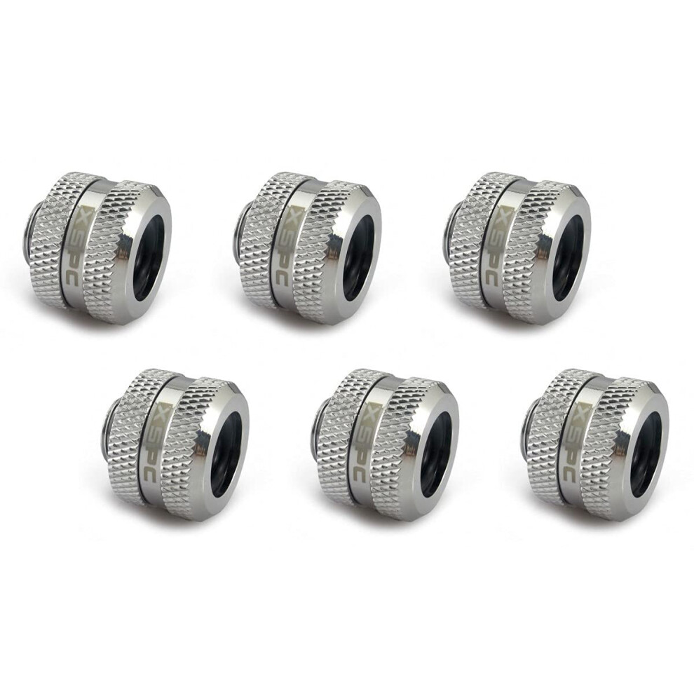 Xspc G1/4"""" To 10Mm Id 14Mm Od Rigid Tubing Fitting Chrome 6-Pack 701851191342