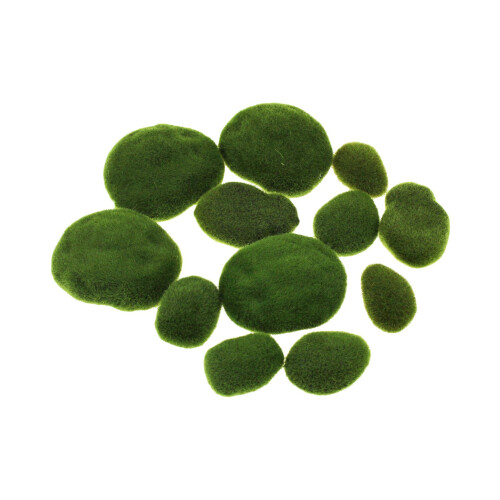 LJY 12 Pezzi Rocce Decorative di Muschio Artificiale per Giardini Fatati e Crafting