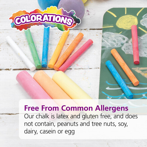Colorations CNODUST Dustless Colored Chalk  Value  MultiColored  for Kids  Classroom  Learning  Drawing  Create  Play  NonToxi 1