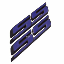 Blue Slant SS Grill Side Trunk Emblem Badge Decal med kl?bemiddel til Chevy IMPALA COBALT Camaro 2010-2015 (2 stk.)