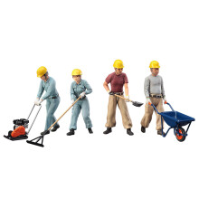 Hasegawa WM03 1/35 bouwmachineserie bouwvakkers stellen een plastic model in