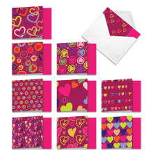 The Best Card Company - 10 Boxed Valentijnskaarten met Enveloppen - Hartelijke Groeten voor Valentijnsdag (4 x 5.12 Inch)