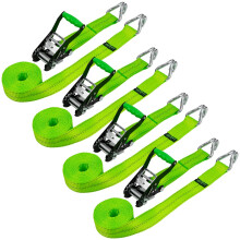 Pasek zapadkowy VULCAN z haczykami drucianymi - 2 cale x 15 stóp - 4 sztuki - High-Viz - Bezpieczne obciążenie robocze 3 300 funtów