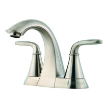 Pfister Pasadena Rubinetto per lavabo da bagno 4 pollici Centerset 2 maniglie 3 fori finitura nichel spazzolato LF048PDKK
