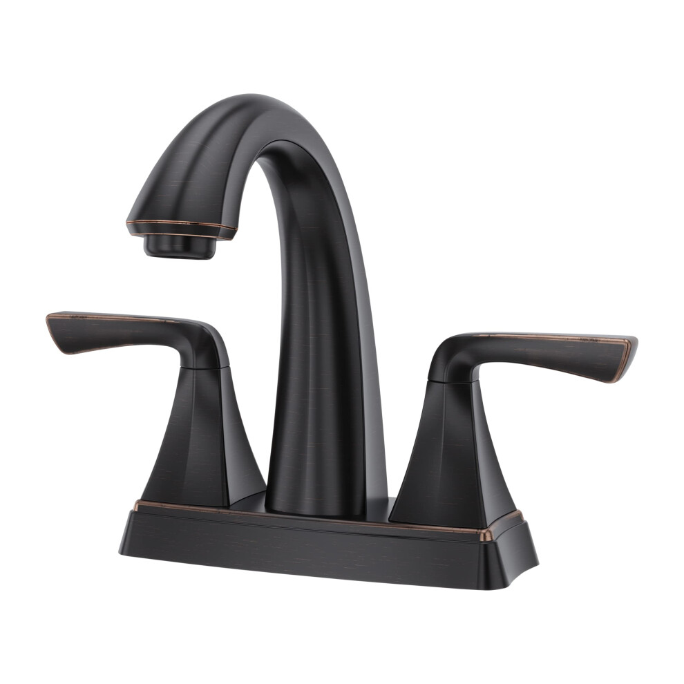 Pfister Selia Bathroom Sink Faucet 4-Inch Centerset 2-Handle 3-Hole Tuscan Bronze Finish Lf048slyy 038877604250