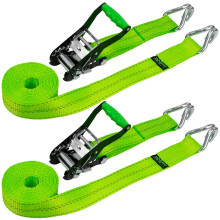 Pasek zapadkowy VULCAN z haczykami z drutu 2 cale x 30 stóp - 2 sztuki - High Viz - Bezpieczne obciążenie robocze 3 300 funtów