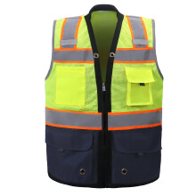 Shine Bright sikkerhedsvest - H?j synlighed med reflekterende stropper og lommer - Premium bl?d holdbar og ?ndbar - ANSI KLASSE 2 (St?rrelse XL N