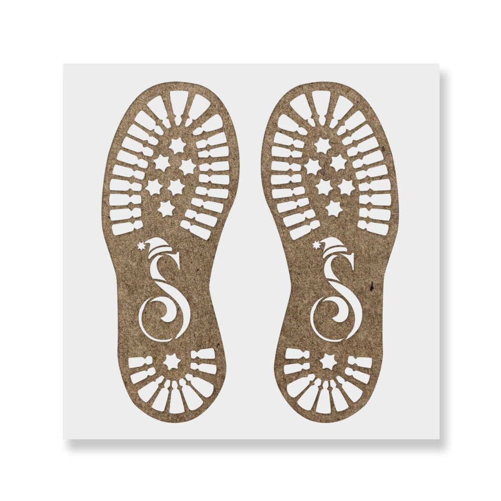 Santa Footsteps Stencil - Christmas Porch Sign Stencil Art Decor Ideas 600137572052