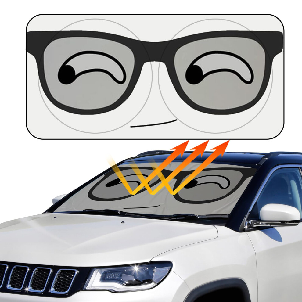Car Sun Shade Windshield Cute Eye Sunshade Portable Big Cute Cartoon Car Window Sun Shades Automotive Outdoor Uv Rays Protector Waterproof F Ayamaya