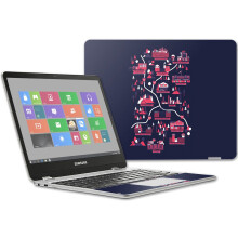 MightySkins Skin compatibile con Samsung Chromebook Plus 12.3"""" (2017 - Mappa Zombie Apocalypse | Cover protettiva in vinile durevole e unica | F