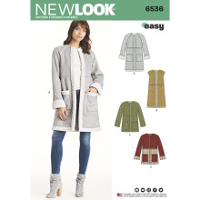 New Look Pattern 6536 Dames Easy Coat in twee lengtes 22,00 x 15,00 x 1,00 cm Wit