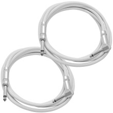 Seismiskt ljud - SAGC10R-White-2Pack - 2 paket med 10 fot vit 1/4 tum TS rt vinkel till raka gitarrkablar 10' Instrument 1/4"""" gitarrsladdar
