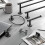 Gatco Gatco 4242MX Latitude II Towel Ring In Matte Black 2