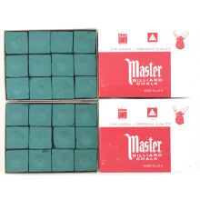 Prodotto negli USA - 2 scatole di Master Chalk - 24 pezzi per stecche da biliardo e punte per bastoncini da biliardo (verde foresta)