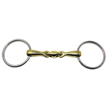 Prorider SS Lys O-rengas Koiranluu Snaffle Poni Hevonen 5"""" Brass Mouth Equine 35521B