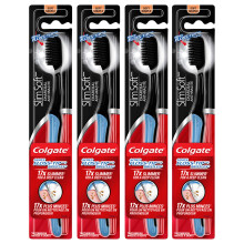 Slim Soft Charcoal Toothbrush 17x Slimmer Tip Soft Bristles - Pack of 4