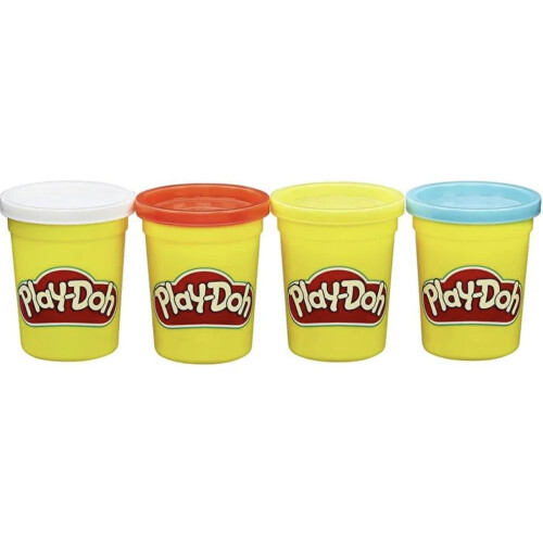 Play-Doh Play Doh Classic Tubs, Assorted Colour, Pack of 4 1